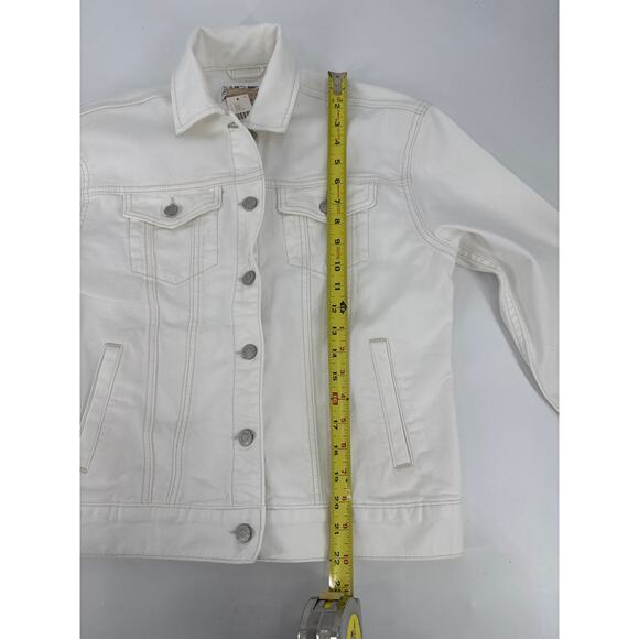 Pilcro White Weston Boyfriend Denim Jacket Stretch Cotton XS NWT - Picture 5 of 6